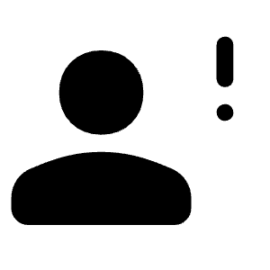 Person Alert Fill Icon from Rounded Fill - Material Symbols Set