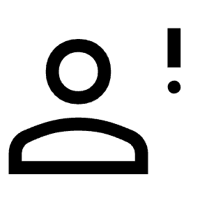 Person Alert Icon from Sharp Line - Material Symbols Set
