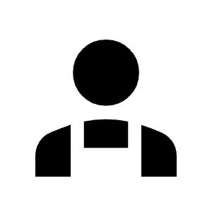 Person Apron Fill Icon from Sharp Fill - Material Symbols Set