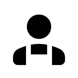 Person Apron Fill Icon from Rounded Fill - Material Symbols Set