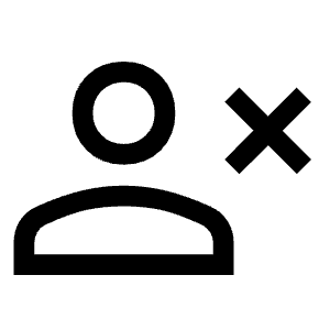 Person Cancel Icon from Sharp Line - Material Symbols Set