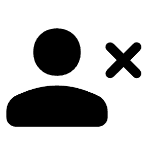 Person Cancel Fill Icon from Rounded Fill - Material Symbols Set