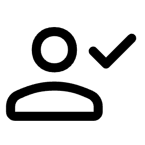 Person Check Icon from Rounded Line - Material Symbols Set