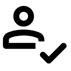 Person Check Icon from Rounded Line - Material Pro Free Set