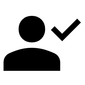 Person Check Fill Icon from Sharp Fill - Material Symbols Set