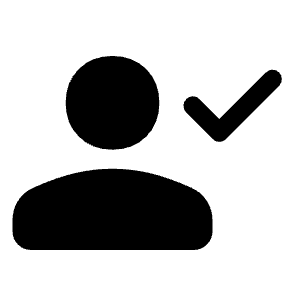 Person Check Fill Icon from Rounded Fill - Material Symbols Set