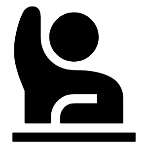 Person Raised Hand Fill Icon from Outlined Fill - Material Symbols Set