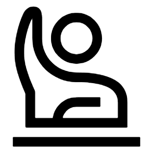 Person Raised Hand Icon from Sharp Line - Material Symbols Set