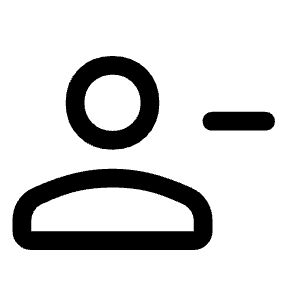 Person Remove Icon from Rounded Line - Material Symbols Set
