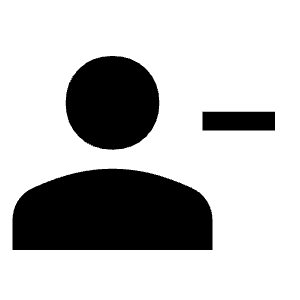 Person Remove Fill Icon from Sharp Fill - Material Symbols Set
