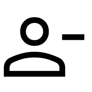 Person Remove Icon from Sharp Line - Material Symbols Set