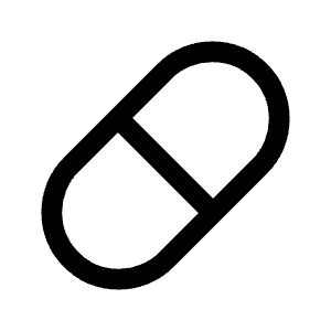 Pill Icon from Outlined Line - Material Symbols Set
