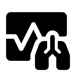 Respiratory Rate Fill Icon from Rounded Fill - Material Symbols Set