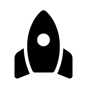 Rocket Fill Icon from Rounded Fill - Material Symbols Set