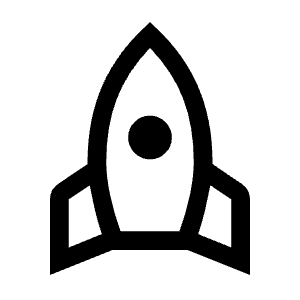 Rocket Icon from Sharp Line - Material Symbols Set