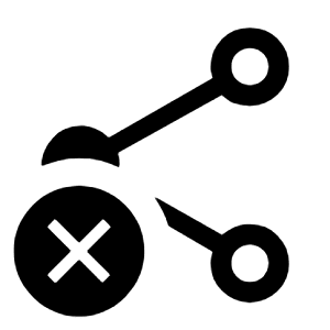 Share Off Icon from Outlined Line - Material Symbols Set