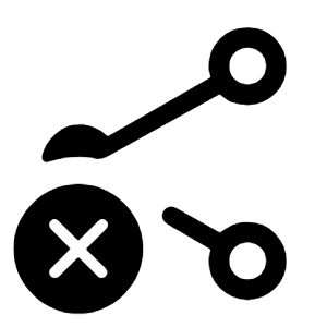 Share Off Icon from Rounded Line - Material Symbols Set