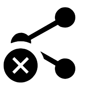 Share Off Fill Icon from Sharp Fill - Material Symbols Set