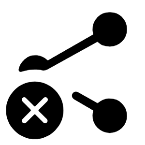 Share Off Fill Icon from Rounded Fill - Material Symbols Set