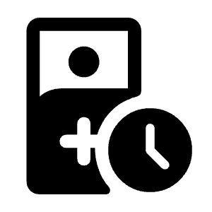 Short Stay Fill Icon from Rounded Fill - Material Symbols Set