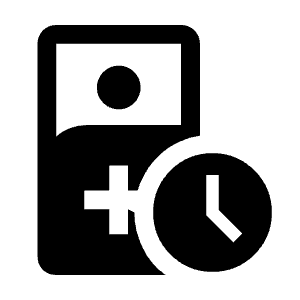 Short Stay Fill Icon from Outlined Fill - Material Symbols Set