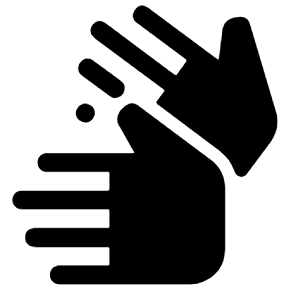 Sign Language Fill Icon from Rounded Fill - Material Symbols Set