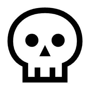 Skull Icon from Outlined Line - Material Symbols Set
