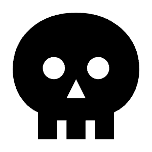 Skull Fill Icon from Sharp Fill - Material Symbols Set