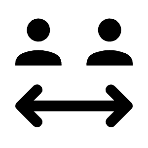 Social Distance Fill Icon from Rounded Fill - Material Symbols Set