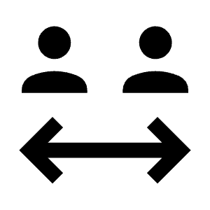 Social Distance Icon from Sharp Line - Material Symbols Set