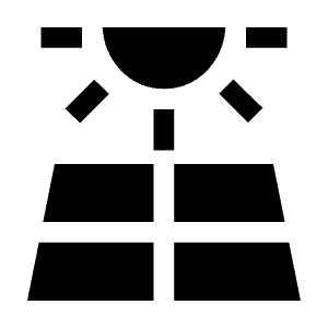 Solar Power Fill Icon from Sharp Fill - Material Symbols Set