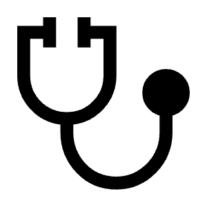 Stethoscope Fill Icon from Sharp Fill - Material Symbols Set