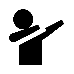 Taunt Icon from Sharp Line - Material Symbols Set