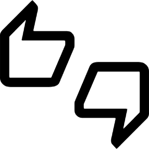 Thumbs Up Down Icon from Outlined Line - Material Symbols Set