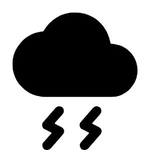 Thunderstorm Fill Icon from Rounded Fill - Material Symbols Set