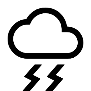Thunderstorm Icon from Outlined Line - Material Symbols Set