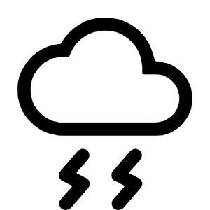 Thunderstorm Icon from Rounded Line - Material Symbols Set