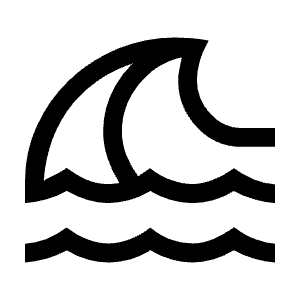 Tsunami Icon from Outlined Line - Material Symbols Set