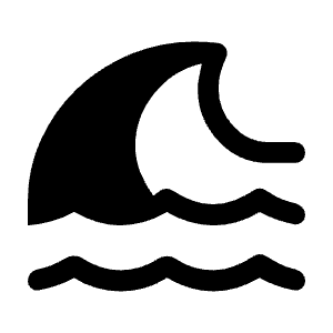 Tsunami Fill Icon from Rounded Fill - Material Symbols Set