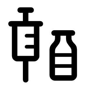 Vaccines Icon from Rounded Line - Material Symbols Set