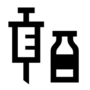 Vaccines Fill Icon from Sharp Fill - Material Symbols Set
