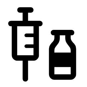 Vaccines Fill Icon from Rounded Fill - Material Symbols Set