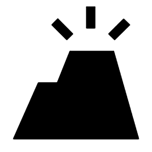 Volcano Fill Icon from Outlined Fill - Material Symbols Set