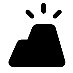 Volcano Fill Icon from Rounded Fill - Material Symbols Set