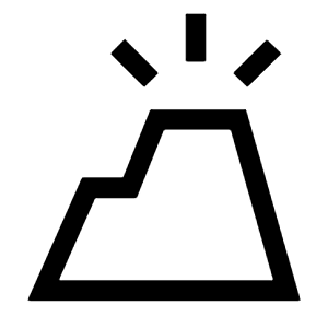 Volcano Icon from Sharp Line - Material Symbols Set