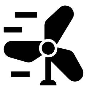 Wind Power Fill Icon from Outlined Fill - Material Symbols Set
