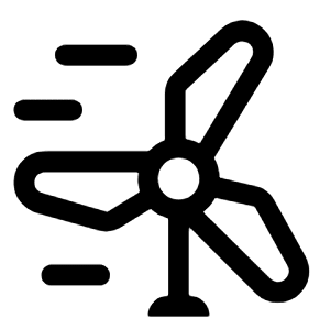 Wind Power Icon from Rounded Line - Material Symbols Set