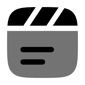 Clapperboard Text Icon from Solar Bold Duotone Set
