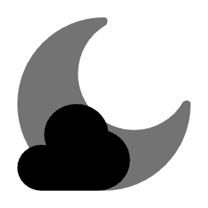 Cloudy Moon Icon from Solar Bold Duotone Set