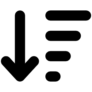 Arrow Down Wide Short Icon from Font Awesome Solid Set